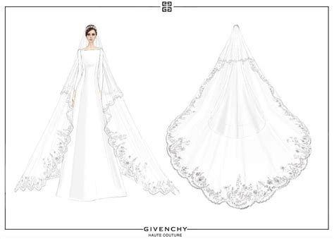 meghan robe de mariée givenchy|Givenchy dévoile les croquis de la robe de mariée de Meghan .